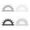 Medium light fastness Designation on the wallpaper symbol icon outline set black grey color vector illustration flat style image