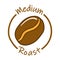 Medium roast coffee quality label, drink badge