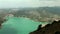 Medium shoot from above of water reservoir `Embalse de Amadorio` in Orxeta, Spain.