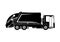 Medium size modern rear loader refuse truck