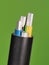 Medium voltage 1kV Aluminum sector cable end with stripped conductors