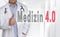 Medizin 4.0 in german Medicine concept and doctor with thumbs