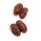 Medjool dates isolated on a white background.