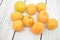 Medlar fruit loquat fresh yellow on wooden table vitamin agricolture nature