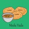 Medu vada indian dish vector