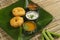 Medu wada with sambar and chutney, South Indian breakfast or snack dish
