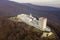 Medvedgrad castle in Zagreb Croatia. Castle is under construction. Beautiful Medvednica Mountain in Background