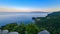 Medveja - Panoramic view of the shore along Medveja, Croatia seen from above