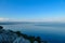 Medveja - Panoramic view of the shore along Medveja, Croatia seen from above