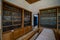 Medzhibozh, Ukraine - may 24 2021: The synagogue of Abraham Geshel s Apti. Interior, place for prayer and reading books on the