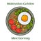 Mee Goreng. A dry stir-fried noodle recipe made with chinese vegetables, carrots and peppers. Malaysian Cuisine