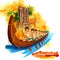 Meenakshi temple backdrop Snakeboat race in Onam celebration background for Happy Onam festival of South India Kerala