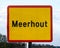 Meerhout, Belgium - Road sign of the municipality of Meerhout