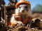 Meerkat construction worker with hard hat