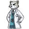 Meerkat doctor with smock on rounds - Funny comic animal fun