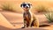 Meerkat mongoose burrow family funny cartoon face