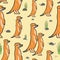 Meerkat pattern seamless. Small mongoose background. Baby cloth texture. vector ornament