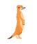 Meerkat pixel art. Small mongoose 8 bit. vector illustration