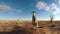 Meerkat\\\'s Watchful Sentry in the Kalahari Plains