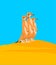 Meerkats family on hill. Small mongoose. vector illustration