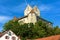 Meersburg Castle on blue sky background, Germany