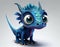 Meet Sparky Echo: The Adorable Four-Legged Blue Dragon in Randy Net Cartoon Illustration