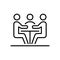 Meeting business people icon simple line flat illustration