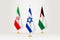 Meeting concept between Israel, Iran and Palestine