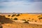Meeting hamada stony deserts and sand deserts of the Sahara.