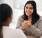 Meeting, human resources and interview with a business woman talking to an employee during the recruitment process