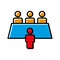 Meeting illustration lineal color icon. Business symbol, teamwork.