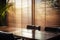 Meeting room ambiance controlled by modern wooden jalousie office blinds