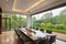 meeting room with view of lush garden, providing a serene and tranquil setting for meetings and brainstorming sessions