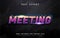 Meeting text, 3d purple gradient style text effect