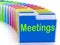 Meetings Folders Means Talk Discussion Or Conference