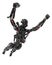 Mega black robot super drone in a white background