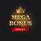 Mega Bonus logo with red ribbon