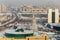 Mega Center Astana and the Ferris wheel on the left bank of Astana, Kazakhstan