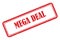 Mega deal stamp on white