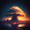 Mega explosion of an atomic bomb third world war Generative AI Illustration