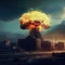 Mega explosion of an atomic bomb third world war Generative AI Illustration