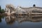 Mega floods at Ayuttaya temple in Thailand.