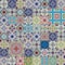 Mega Gorgeous seamless patchwork pattern from colorful Moroccan, Portuguese tiles, Azulejo, ornaments.