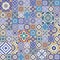 Mega Gorgeous seamless patchwork pattern from colorful Moroccan tiles, ornaments.