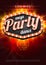 Mega Party Dance Poster Background Template with retro light frame on red flame background - Vector Illustration.