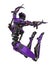 Mega purple robot super drone in a white background