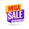 Mega Sale advertising banner.