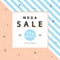 Mega Sale banner with geometric shapes in scandinavian trendy style