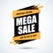 Mega sale banner. Special offer template. Discount