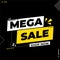 Mega sale banner template design vector. Elegant sale special offer banner design